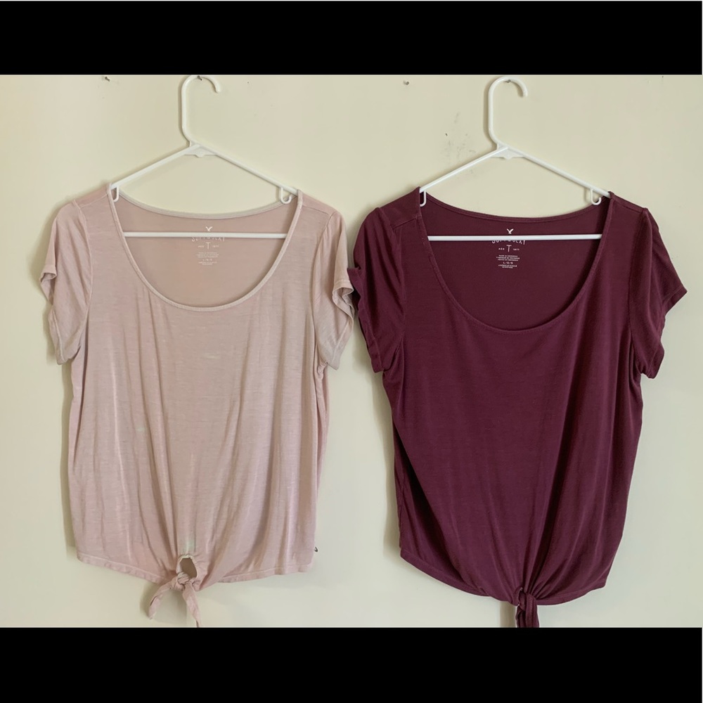 2 American Eagle relaxed fit tees